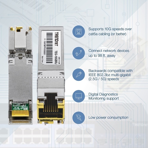TRENDnet TEG-10GBRJ 10G RJ-45 Copper SFP+ Module