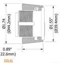 GMS COL6L-26D Extra Length Hardened Security Collar With Spacer And Spring Washer, 7/8" High, Satin Chrome