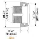 GMS COL6-C26D Hardened Security Collar With Spacer And Spring Washer, 9/16" High, Satin Chrome