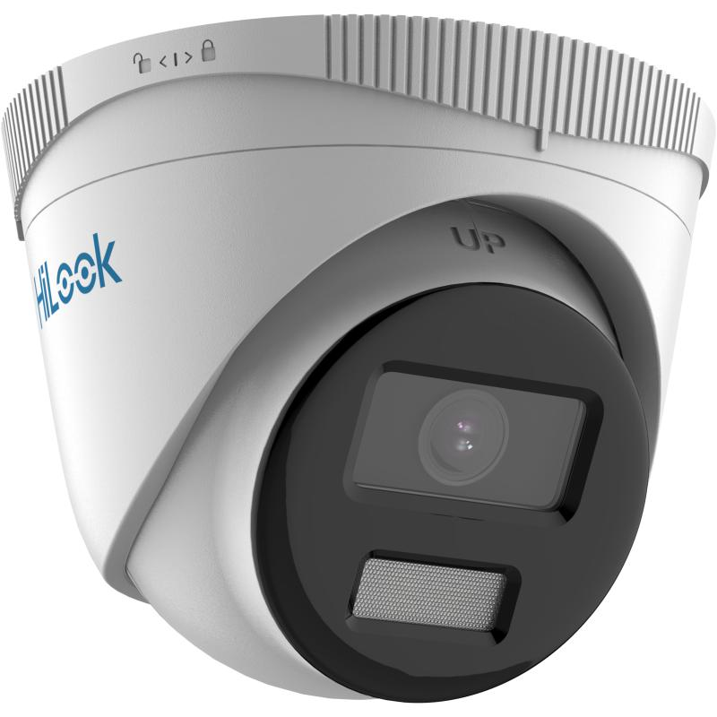 HiLook ColorVu Lite, Motion 2.0, Outdoor Turret, Metal camera body, 4MP, 4mm, 120 dB WDR, H.265+, IR 30m, IP67, PoE/12VDC