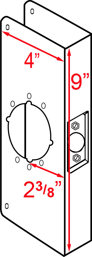 Dorgard Lockset 9In X1-3/4 X 2-3/8 Bs