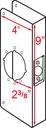 Dorgard Lockset 9In X1-3/4 X 2-3/8 Bs