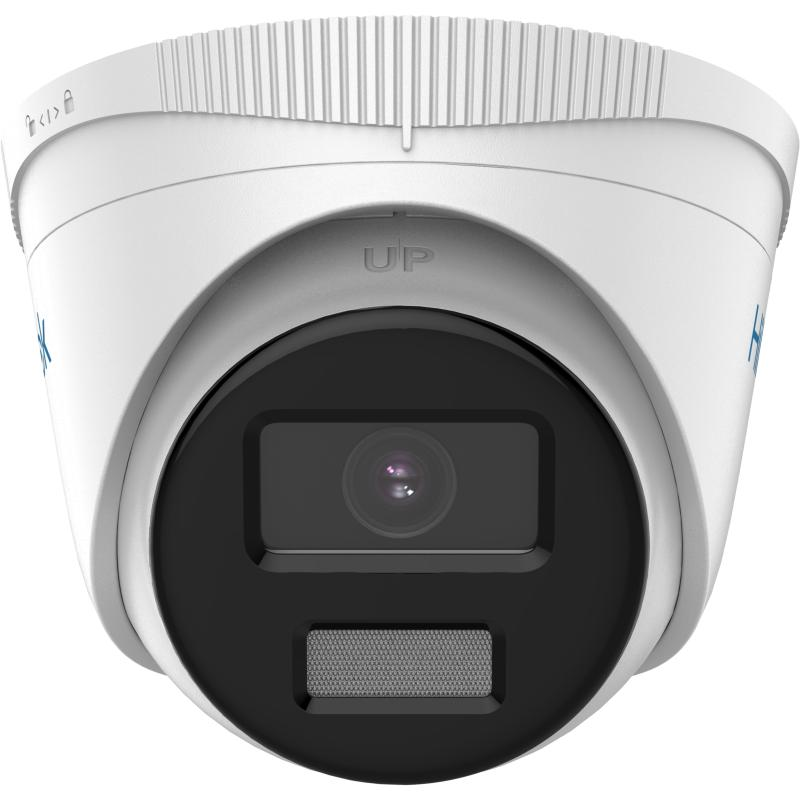 HiLook ColorVu Lite, Motion 2.0, Outdoor Turret, Metal camera body, 4MP, 4mm, 120 dB WDR, H.265+, IR 30m, IP67, PoE/12VDC