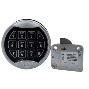 NL Lock QKU20N9 Universal Rotobolt with Premier II Keypad Satin Chrome Basic Board