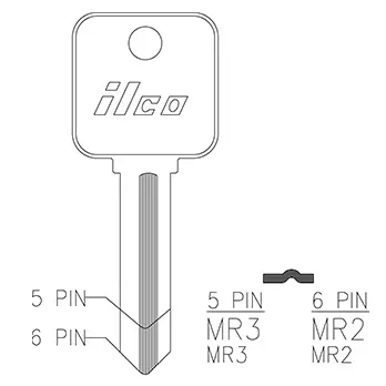Ilco MR3 Metal Rousseau Mailbox Keyblanks
