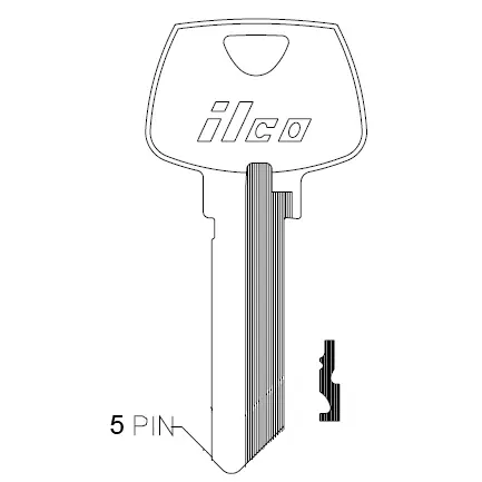 Ilco 1007LA Sargent Key Blank 5 Pin S22 1/2