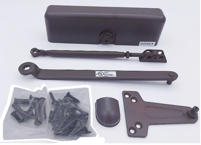 Dorex 1700DU Power Adjustable Door Closer Duranodic Brown, 2-5 power w/ backcheck