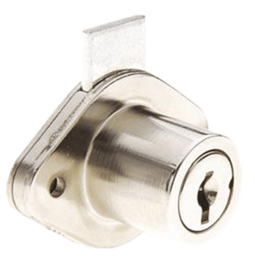 Diamond Back Drawer Lock Nickel Finish