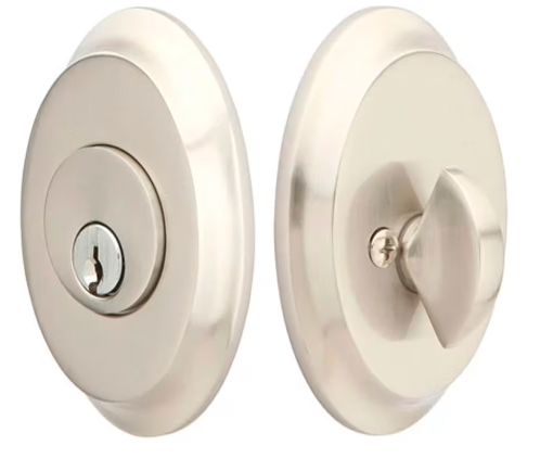 Emtek 8458 Saratoga Single Cylinder Deadbolt in Satin Nickel Finish