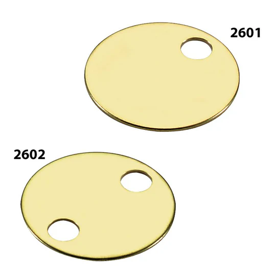 Lucky Line 1-1/8" Brass Tag, 1 Hole