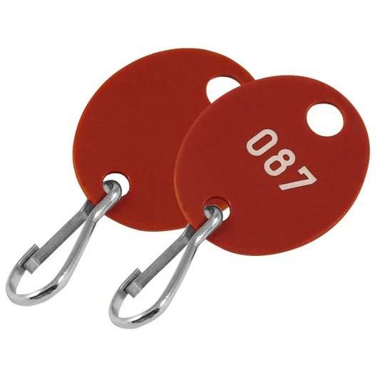 Lucky Line 1-100 Oval Tag, w/hook, Brown