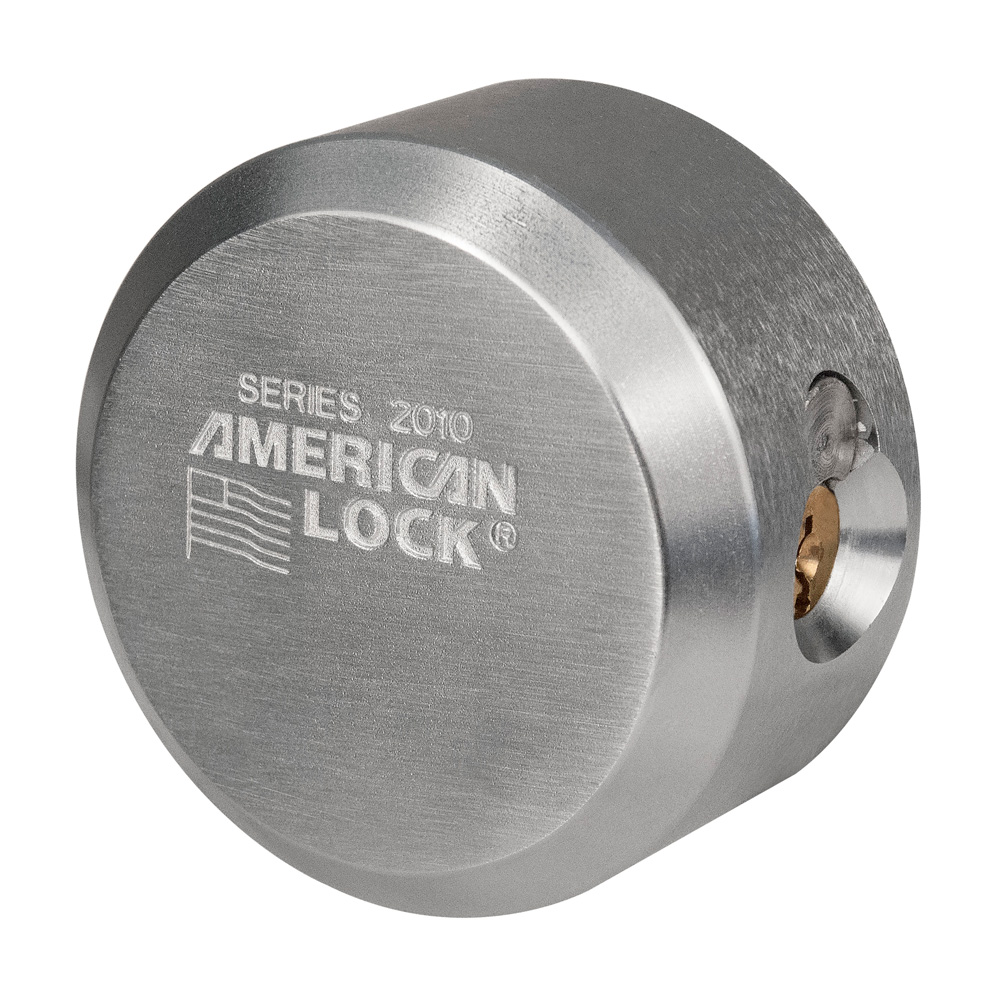 American Lock A2010 - 2-7/8" (73mm) Solid Steel Rekeyable 6-Pin Tumbler Flat Back Hidden Shackle Padlock