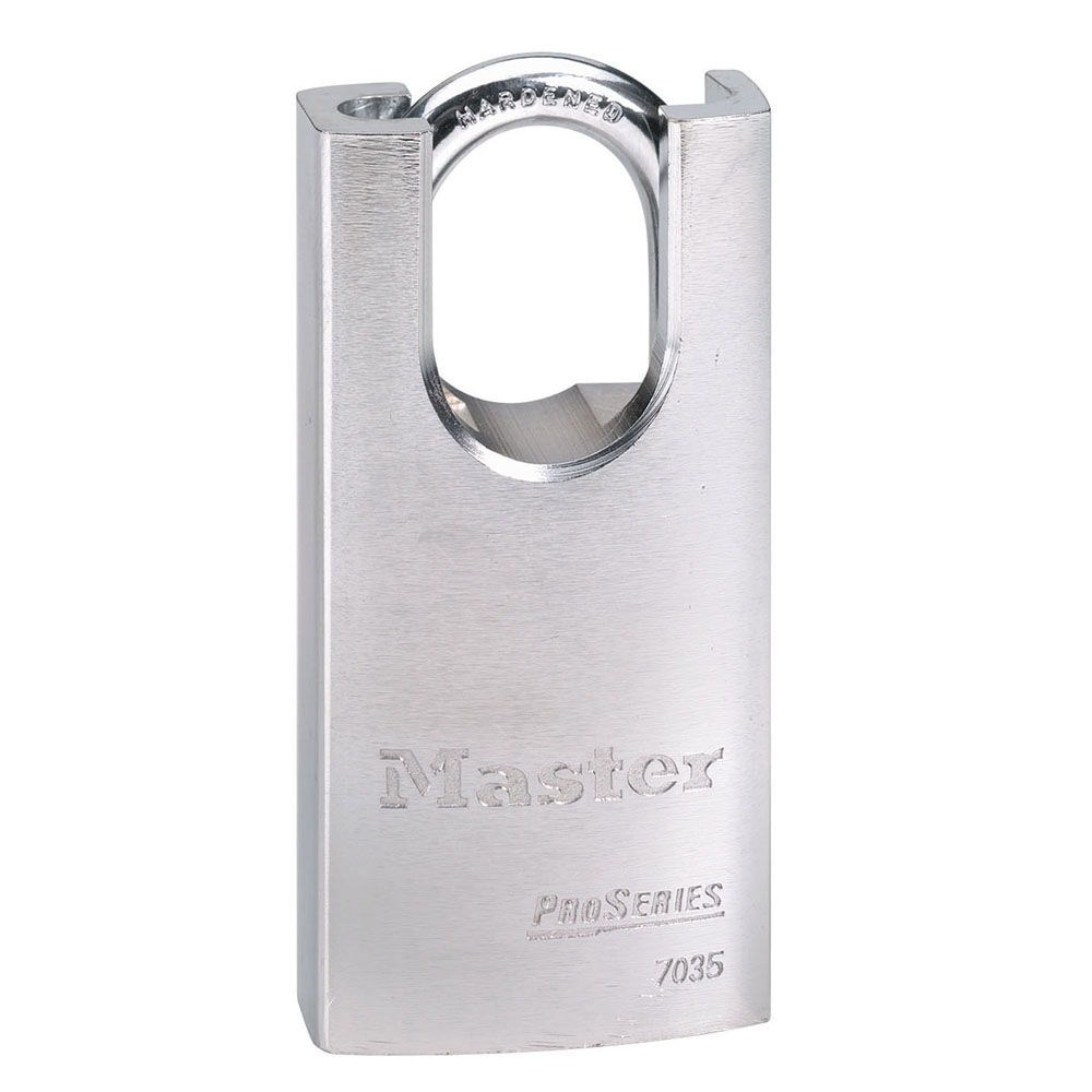 Master Lock 7035KD 1-9/16" (40mm) Wide ProSeries® Shrouded Solid Steel Rekeyable Pin Tumbler Padlock, Keyed Different 