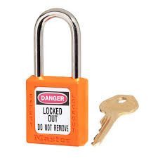 Master Lock 410ORJ Orange Zenex™ Thermoplastic Safety Padlock, 1-1/2" (38mm) Wide with 1-1/2" (38mm) Tall Shackle