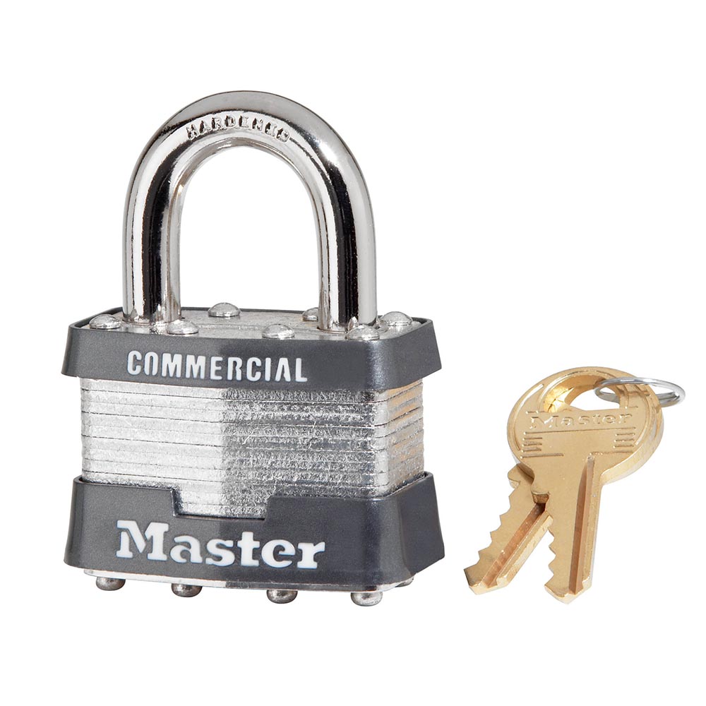 Master Lock 1KA 1-3/4" (44mm) Wide Laminated Steel Pin Tumbler Padlock, Keyed Alike w/ 3252 Keyway 