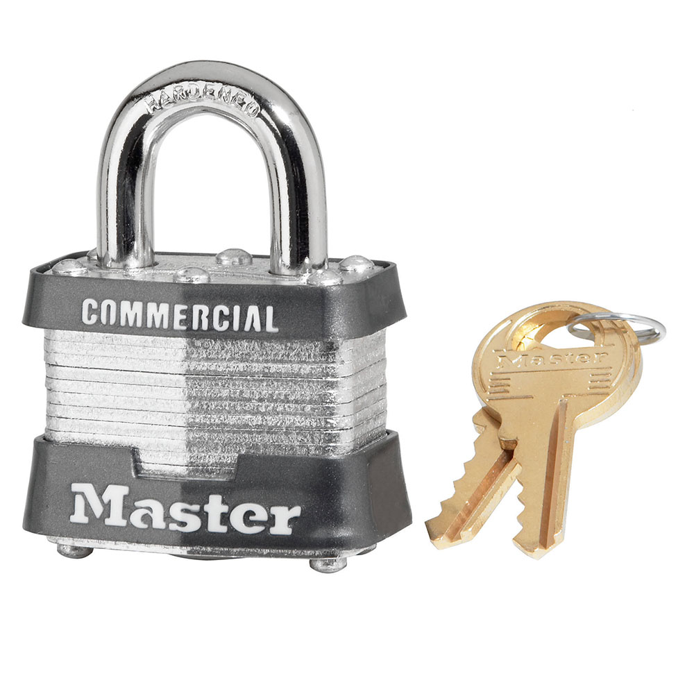 Master Lock 3KA 1-9/16" (40mm) Wide Laminated Steel Pin Tumbler Padlock, Keyed Alike w/ 0536 Keyway