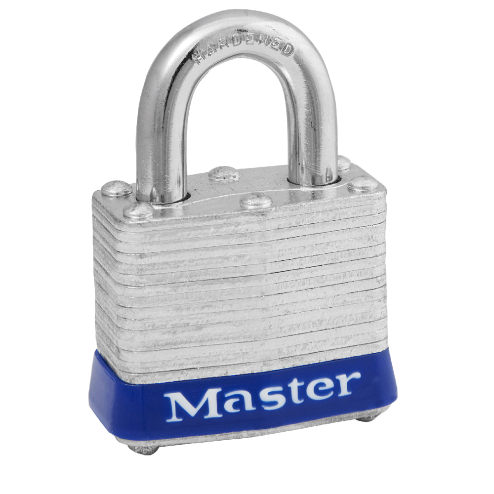 Masterlock 3UP 1-9/16" (40mm) Wide Laminated Steel Pin Tumbler Padlock, Universal Pin