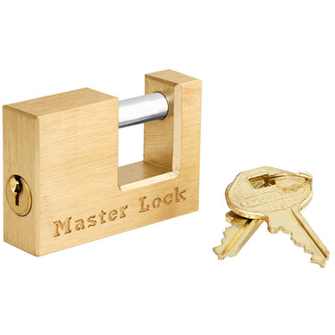 Master Lock 605DAT Solid Brass Coupler Latch Lock with 3/4" (19mm) Shackle