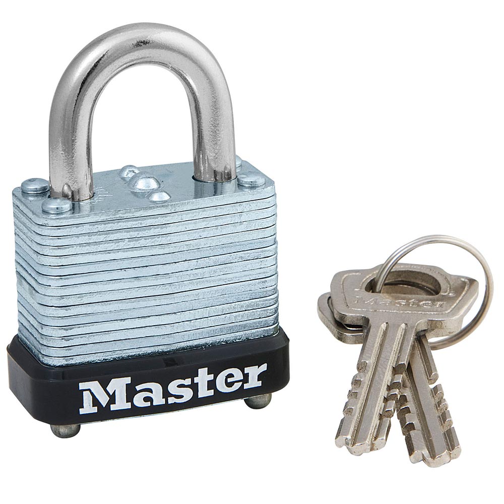 Master Lock 105KA 1-1/8" (29Mm) Wide Laminated Steel Warded Padlock, Keyed Alike   