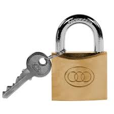 [265KDC] Tri-circle Padlock Solid Brass 2" Carded
