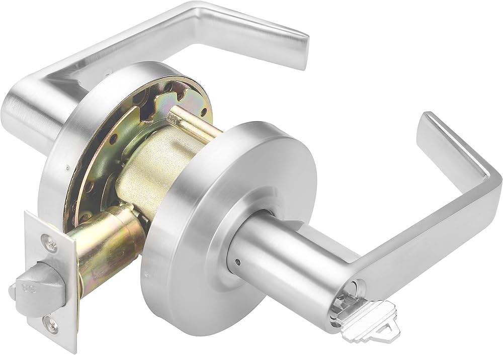 Bluscorpion Entrance Leverset Clutch Satin Chrome w/ Schlage "C" Keyway