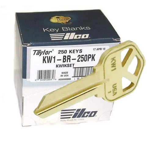 Ilco KW1-BR-250PK Kwikset Brass Key Blank