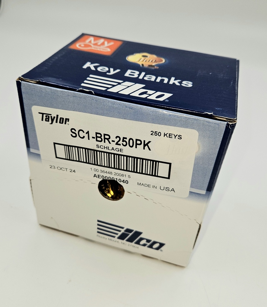 Ilco SC1-BR-250PK Schlage Brass Key Blank