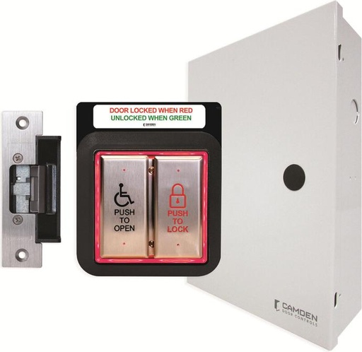 [CX-WC13AXSM-PS] Camden Surface Mount Combo Illuminated Push Plate System Add suffix 'F' to model number for French Language