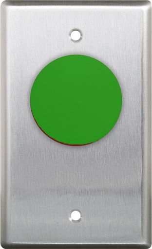[CM-410G] Camden 1 5/8"Mushroom Push Button S.Gang S/S FP N/C Green Button