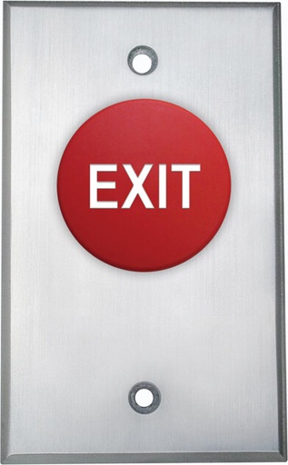 [CM-4020RES] Camden 1 5/8" Mush Push Button"EXIT/ SORTIE" Alum Faceplt N/O/N/C