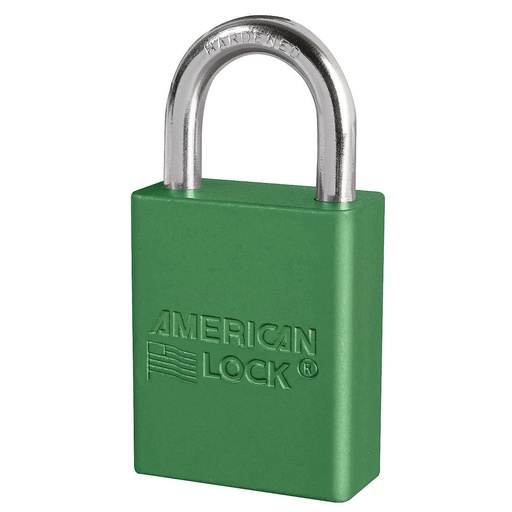 [A1105GRN] Yellow Anodized Aluminum Safety Padlock, 1-1/2in (38mm) Wide with 1in (25mm) Tall Shackle (copy)