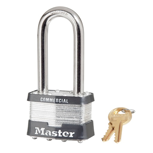[5KALJ 2043] Master Lock 5KALJ 2" (51mm) Wide Laminated Steel Pin Tumbler Padlock with 2-1/2" (64mm) Shackle, Keyed Alike w/ 2043 Keyway 