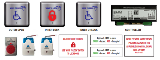 [HWK-01-SS] Micom HWK-01-SS Wave to Open Washroom Kit Stainless Steel
