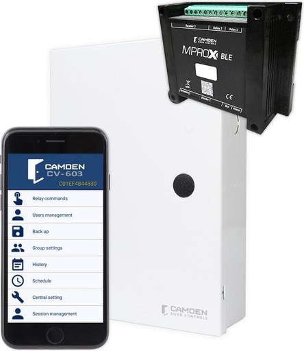 [CV-603PS] Camden Cabinet with MProx BLE controller, 12 VDC, 1.5 amp power supply (without battery) and 16 VAC, 40 VA transformer
