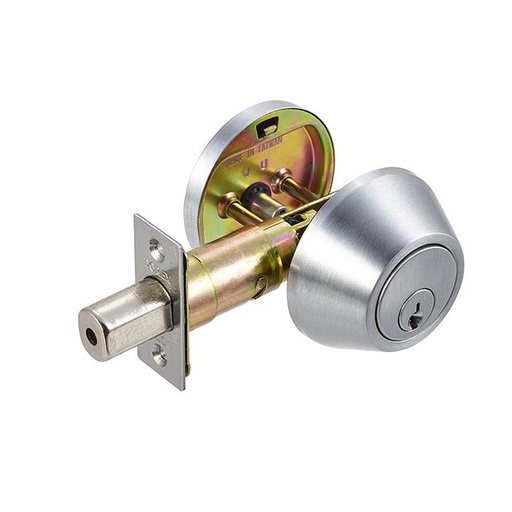 [20151C26DKDW] Dorex 20151 Single Cylinder Satin Chrome Deadbolt Weiser Keyway
