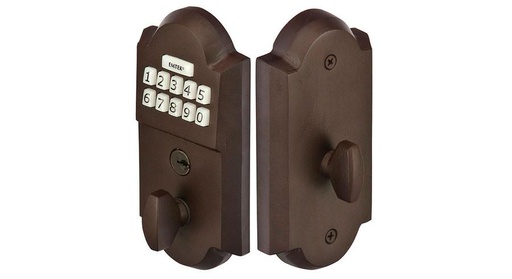 [E1001-FB] Sandcast Bronze Style Keypad Deadbolt 2-3/4 Schlage Flat Black