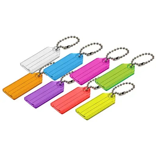 [10125] Lucky Line ID Tag W/rass chain, Assorted, 50/Jar