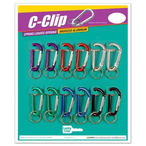 [46012] Lucky Line Small C-Clip, Aluminum, Assorted