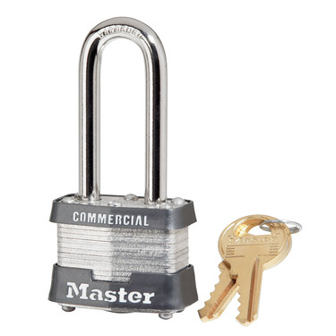 [3KDLH] Master Lock 3KDLH 1-9/16" (40mm) Wide Laminated Steel Pin Tumbler Padlock with 2" (51mm) Shackle, Keyed Different 