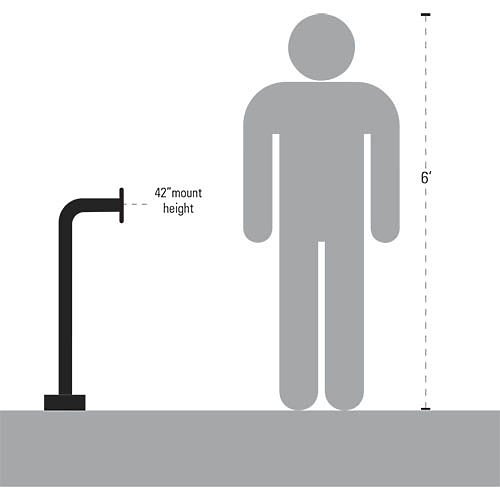 Pedestal Pro 42-9C-BLK 42" Gooseneck Pedestal, Black Powder Coated, 12" Neck Reach