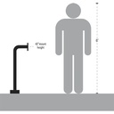 Pedestal Pro 42-9C-BLK 42" Gooseneck Pedestal, Black Powder Coated, 12" Neck Reach