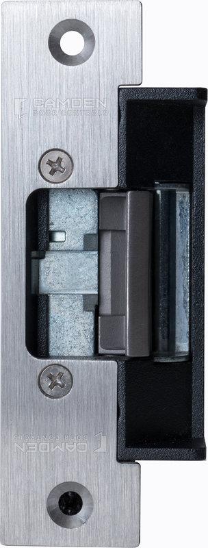 Camden Universal' electric strike, 12/24V AC/DC, fail safe/fail secure operation, horizontal adjustment, c/w 1 stainless steel ANSI square faceplate (CX-ESP1B)
