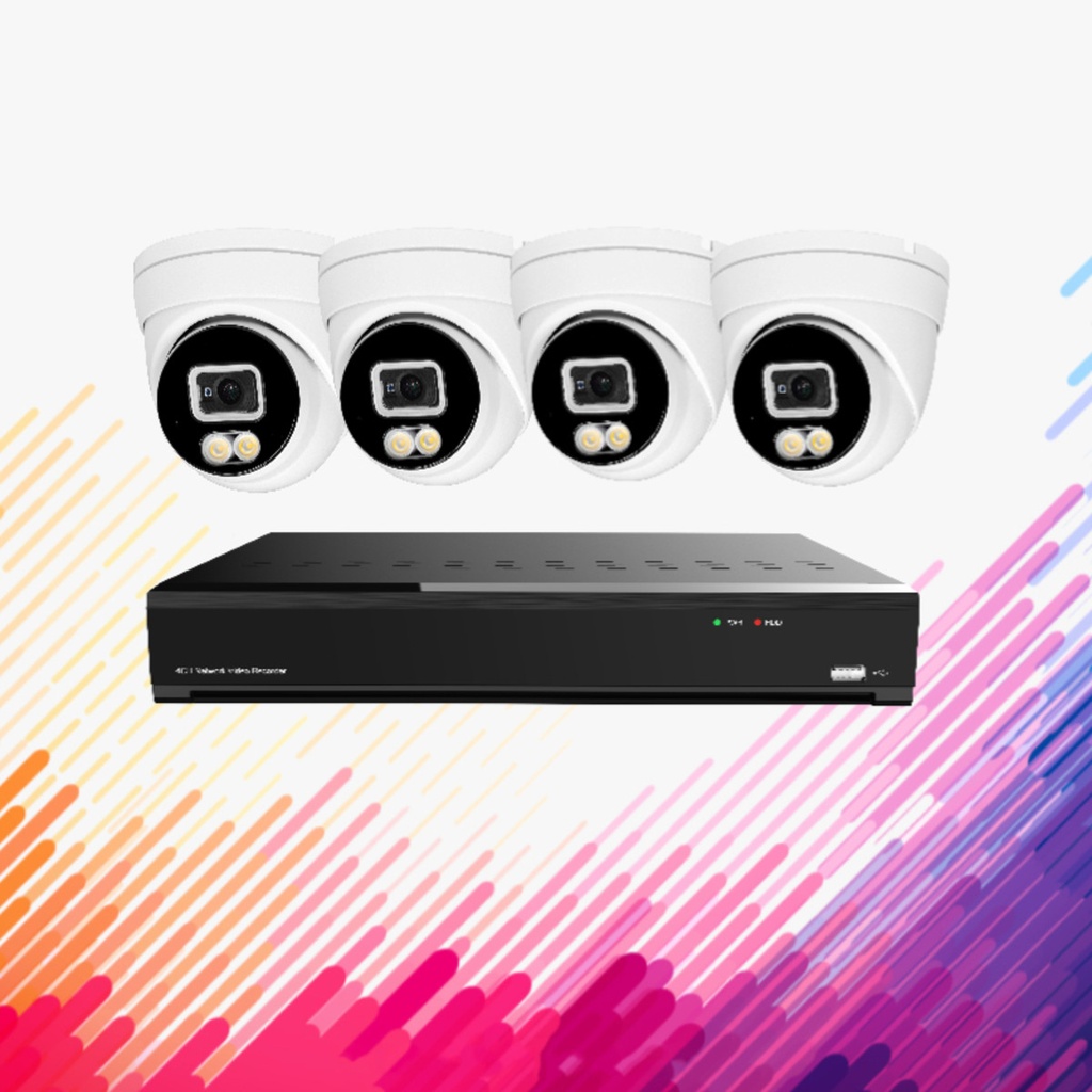 4CH Poe NVR With 5MP Full Colour IPC Kit