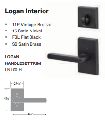 Ridgecrest by Sure-Loc Logan Interior Trim for Handleset 15 Satin Nickel