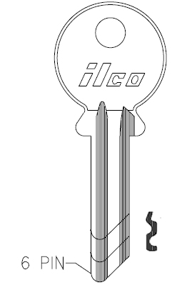 Ilco 997A Key Blank 6 Pin