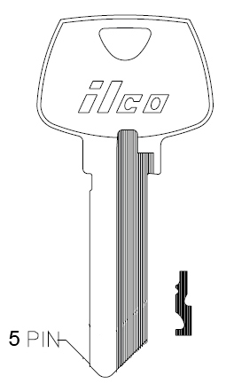 Ilco 1007LA Sargent Key Blank 5 Pin S221/2