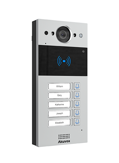 Sip Intercom W/ Five Buttons Video And Card Reader