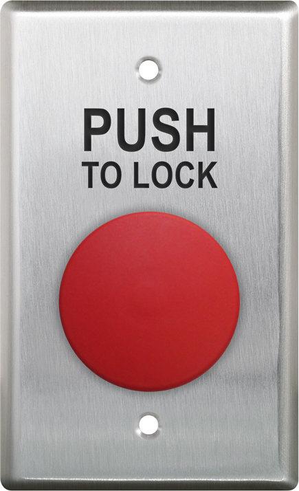 Camden 1-5/8" Mushroom Push Button, 'Push to Lock' text