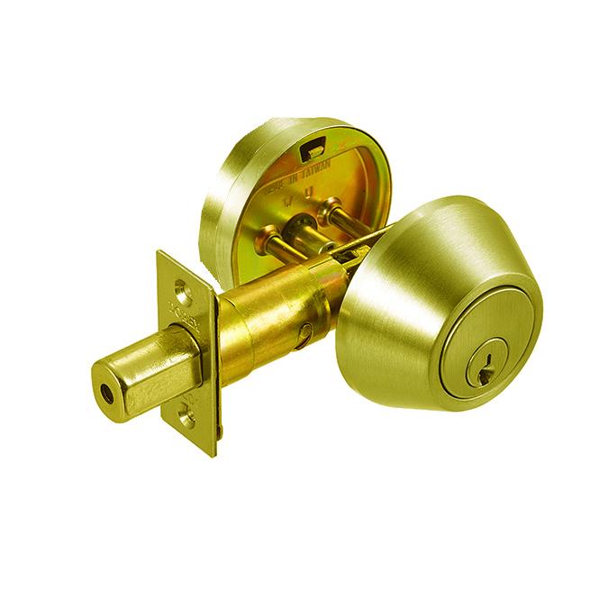 Dorex 20160 Double Cylinder Polished Brass Deadbolt Weiser Keyway