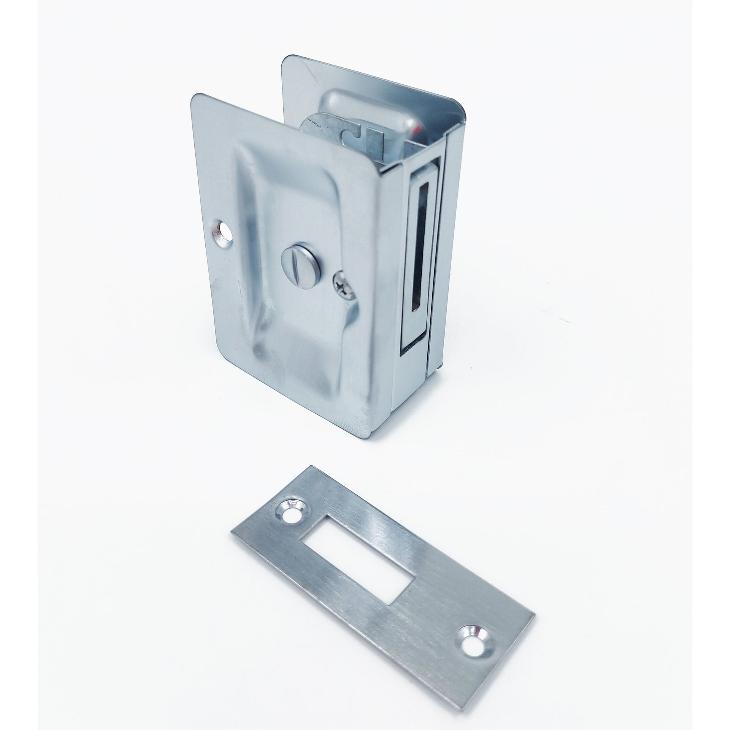 Pocket Door Lock, Privacy, Satin Chrome